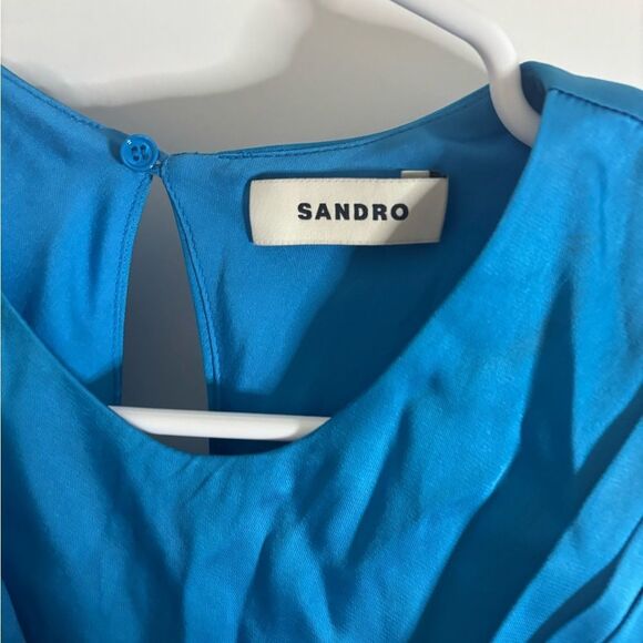 Sandro Barbara Cutout Maxi Dress in blue NWT SIZE 40/ us 8 - Picture 6 of 8